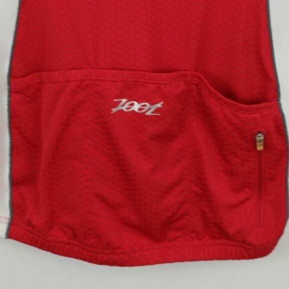 Zoot Men's Small Red Gray 1/4 Zip Performance Sleeveless Cycling Jersey - Picture 5 of 7